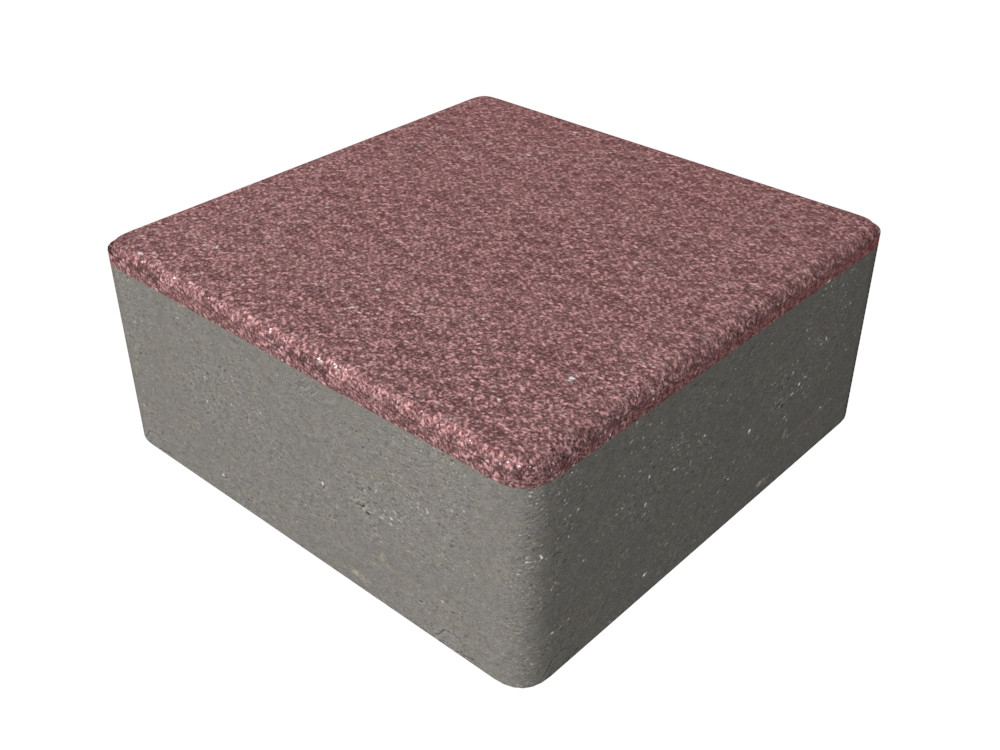 Тротуарная плитка «Квадрат» розовый гранит 200x200x80